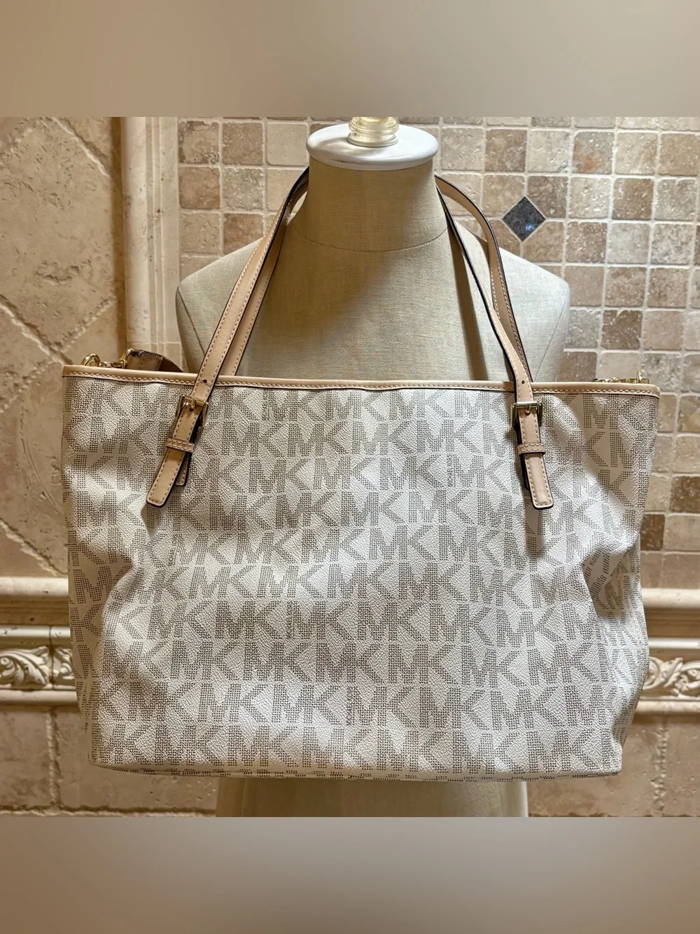 Michael Kors Jet Set monogram large baby diaper bag